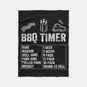 Funny Saying Bbq Timer Beer Grill Dad Barbecue Dri Fleece Blanket