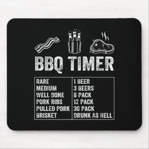 Funny Saying Bbq Timer Beer Grill Dad Barbecue Dri Mouse Mat