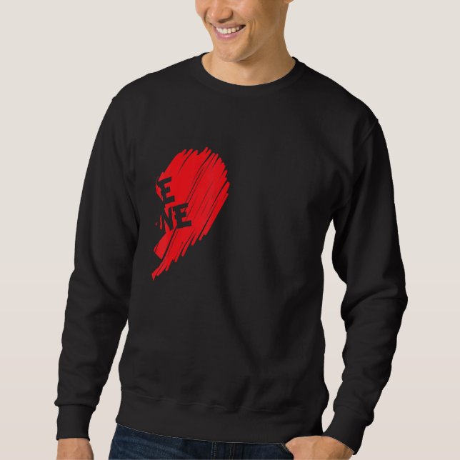 Funny Saying Be Mine Partner Look Couple Two Half  Sweatshirt (Front)