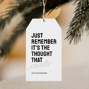 Funny Saying Black White Christmas Gift Tags