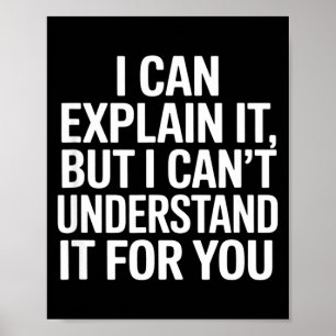 Funny saying can explain but cant understand forFu Poster