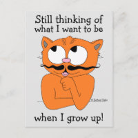 Funny Saying Cartoon Moustache Cat