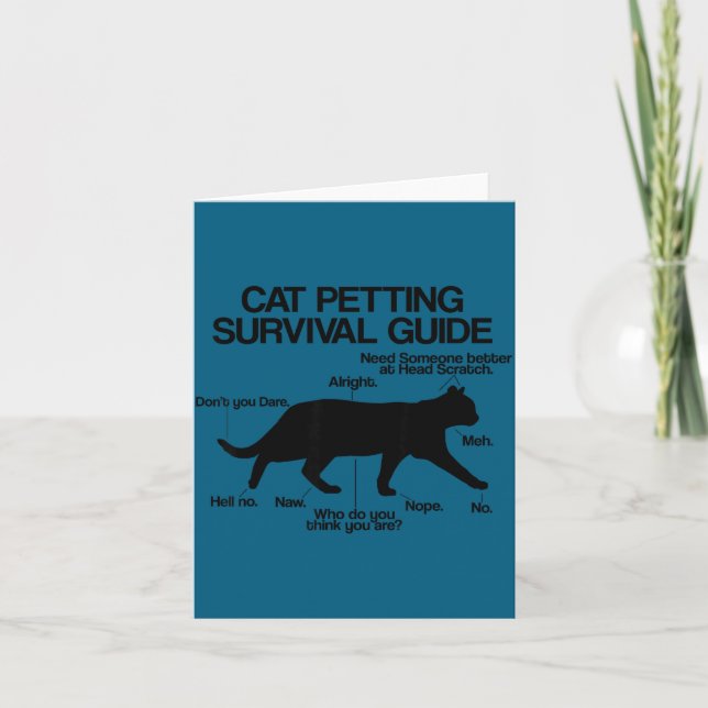 Funny Saying Cat Owner Petting Guide Cat Lover Gif Card (Front)