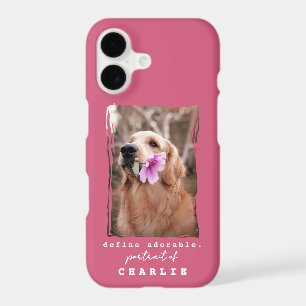 Funny Saying Custom Dog Photo Name Peony Pink Cute