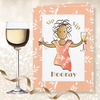 Funny Saying Cute Ethnic Woman Cartoon Birthday Card
