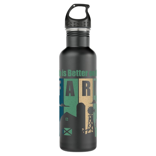 Funny Saying Farmer Agriculture Farm Animal 710 Ml Water Bottle (Front)