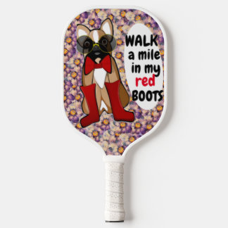 Funny Saying Floral French Bulldog with Glasses  Pickleball Paddle