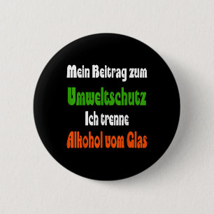 Funny Saying For Environmental Protection, Alcohol 6 Cm Round Badge