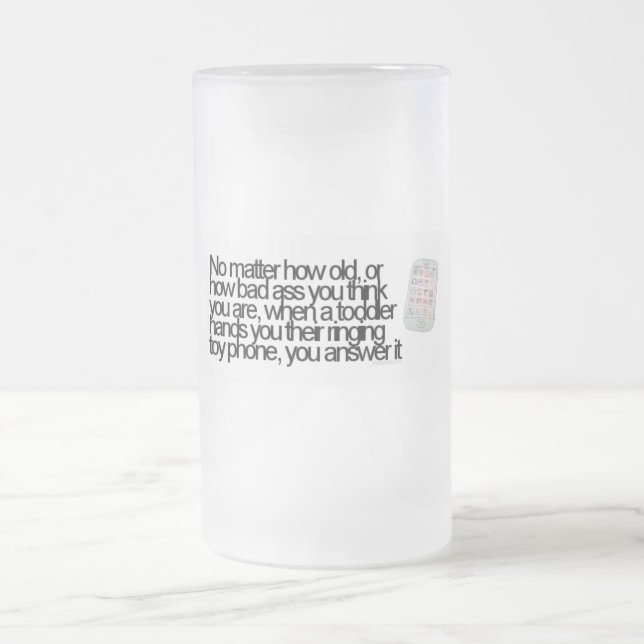 Funny saying frosted glass beer mug (Center)