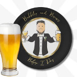 Funny Saying Groom Male Cartoon Wedding Brunch  Paper Plate<br><div class="desc">This funny saying for the groom is a lighthearted way to start his big day. If you are looking for a different character,  send me a message and I can work with you to personalise them for his wedding day or bachelor party</div>