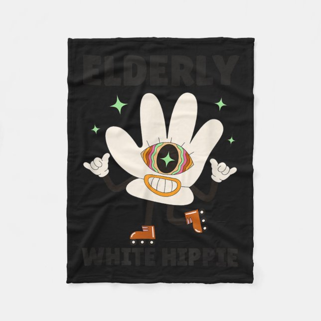 Funny Saying Groovy Elderly White Hipe  Fleece Blanket (Front)