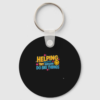 Funny saying helping tiny humans big sarcastic key ring