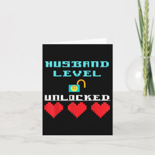 Funny Saying Husband Level Unlocked Wedding Groom Card