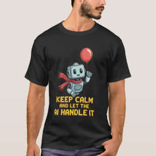 Funny Saying Keep Calm Let AI Handle It Robot Joke T-Shirt
