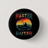 Funny Saying Master Baiter VIntage Sunset Fishing 