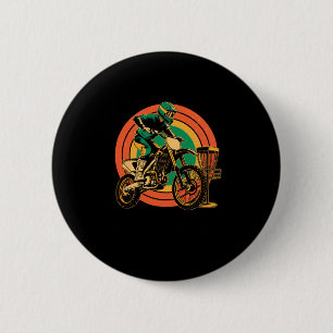 Funny Saying Motocross Meets Disc Golf Combo Win W 6 Cm Round Badge