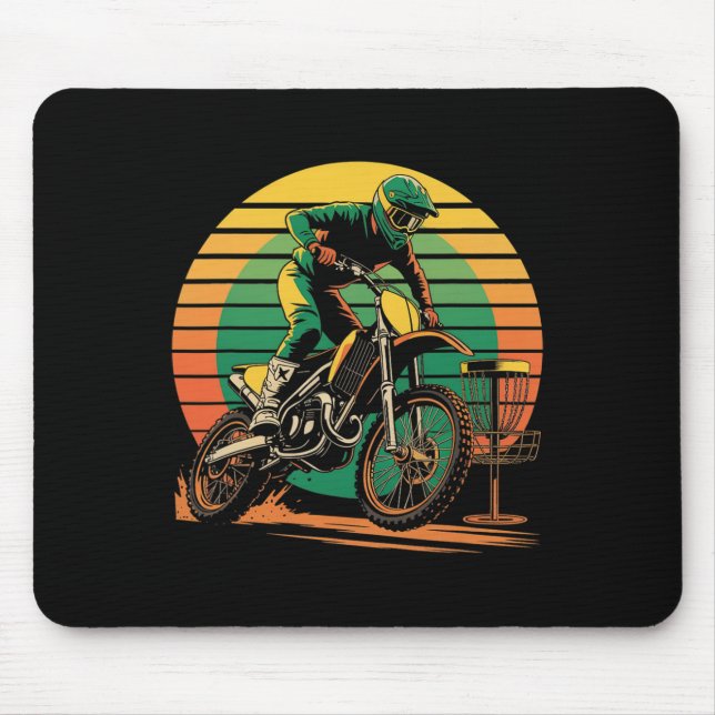 Funny Saying Motocross Meets Disc Golf Combo Win W Mouse Mat (Front)