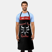 Funny Saying Natural Born Griller Black Chef