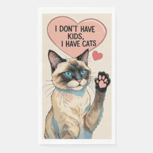 Funny Saying quotes for Siamese Cat lover Napkin