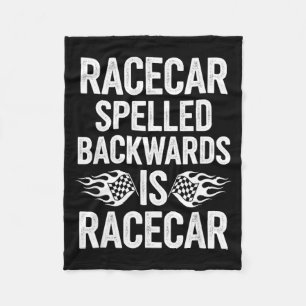 Funny Saying Racecar Spelled Backwards Racecar _1 Fleece Blanket