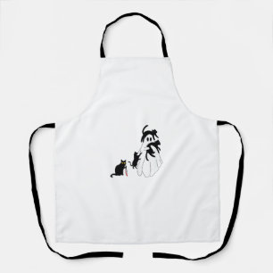 Funny Saying Spooky Season Halloween Cat Ghost Wom Apron