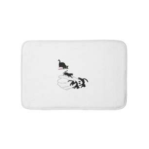 Funny Saying Spooky Season Halloween Cat Ghost Wom Bath Mat