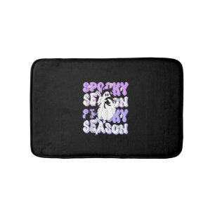 Funny Saying Spooky Season Halloween Cat Ghost Wom Bath Mat