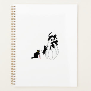 Funny Saying Spooky Season Halloween Cat Ghost Wom Planner