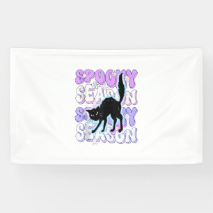Funny Saying Spooky Season Halloween Cat Lover Wom Banner