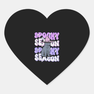 Funny Saying Spooky Season Halloween Cat Lover Wom Heart Sticker