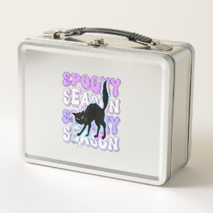 Funny Saying Spooky Season Halloween Cat Lover Wom Metal Lunch Box