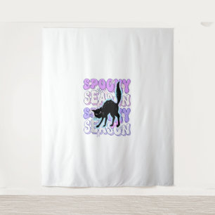 Funny Saying Spooky Season Halloween Cat Lover Wom Tapestry