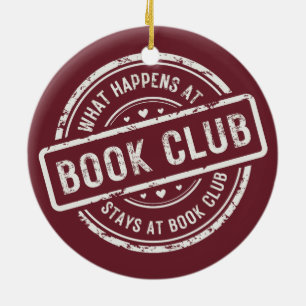 Funny Saying What Happens At Book Club Ceramic Tree Decoration