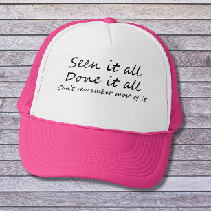 Funny saying womens happy birthday age joke pink  trucker hat