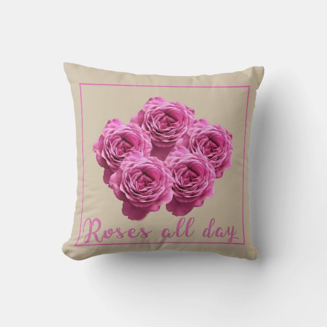 Funny sayings about roses and love cushion (Front)