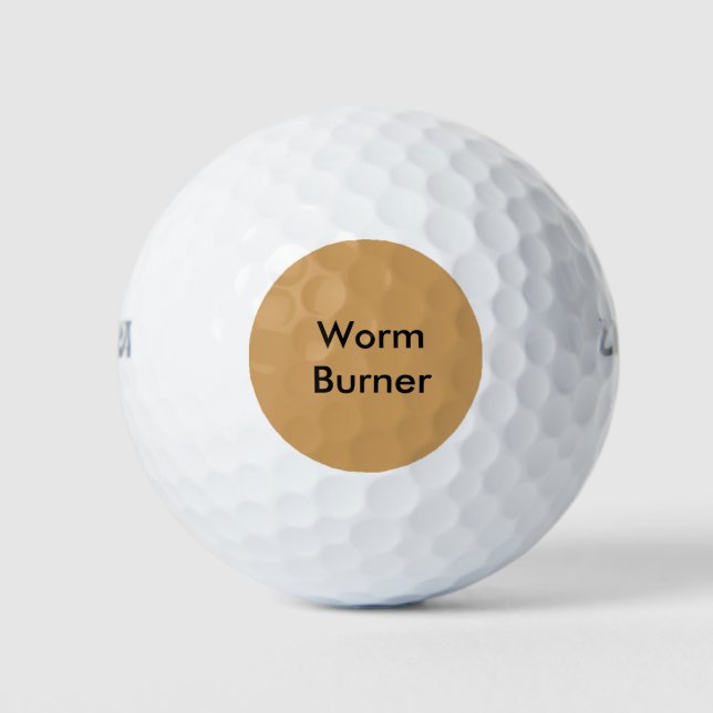Funny Sayings Golf Balls - Worm Burner (Front)