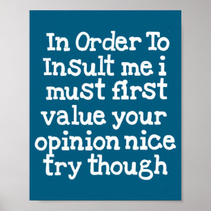 Funny Sayings People Men Women Gag Sarcasm In Orde Poster