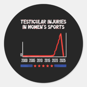 Funny Sayingtesticular Injuries In Womens Sports  Classic Round Sticker