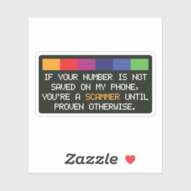 Funny Scammer Warning: Unknown Number Alert (Sheet)