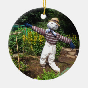 Funny scarecrow ceramic tree decoration