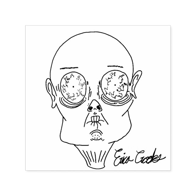 funny scared cartoon face self-inking stamp (Design)