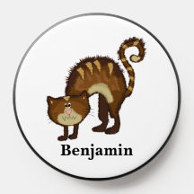 Funny Scared Cat Cartoon Personalised