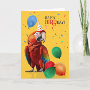 Funny Scarlet Macaw Parrot Birthday Card