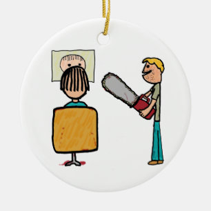 Funny Scary Barber Sweeney Todd Ceramic Tree Decoration