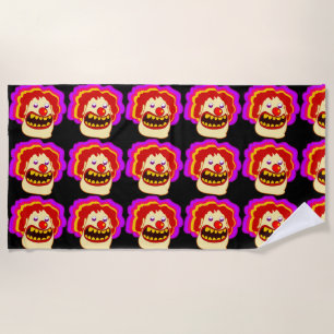 FUNNY SCARY CLOWN Beach Towels