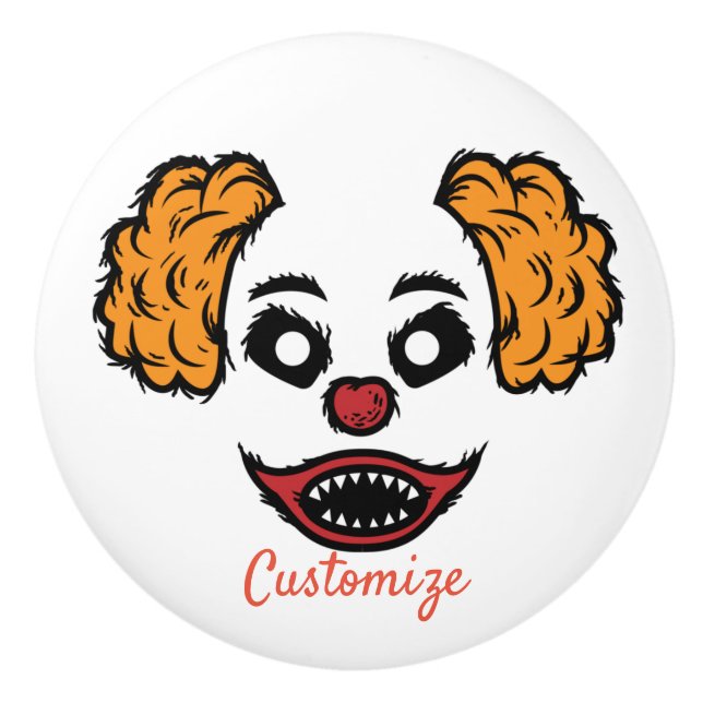 Funny Scary Clown Thunder_Cove  Ceramic Knob (Front)