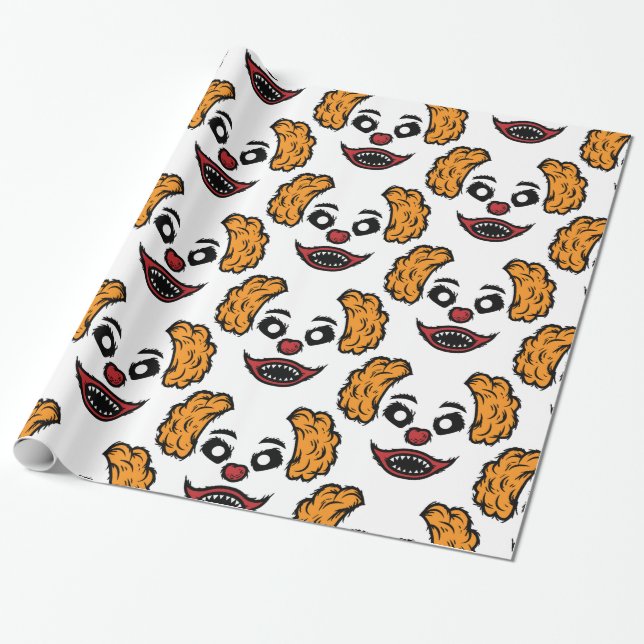 Funny Scary Clown Thunder_Cove Wrapping Paper (Unrolled)