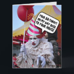 FUNNY SCARY EVIL CLOWN BIRTHDAY CARDS<br><div class="desc">SCARY CLOWN BIRTHDAY CARD</div>