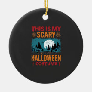 Funny Scary Halloween Costume Graveyard Moon Graph Ceramic Tree Decoration
