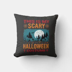 Funny Scary Halloween Costume Graveyard Moon Graph Cushion